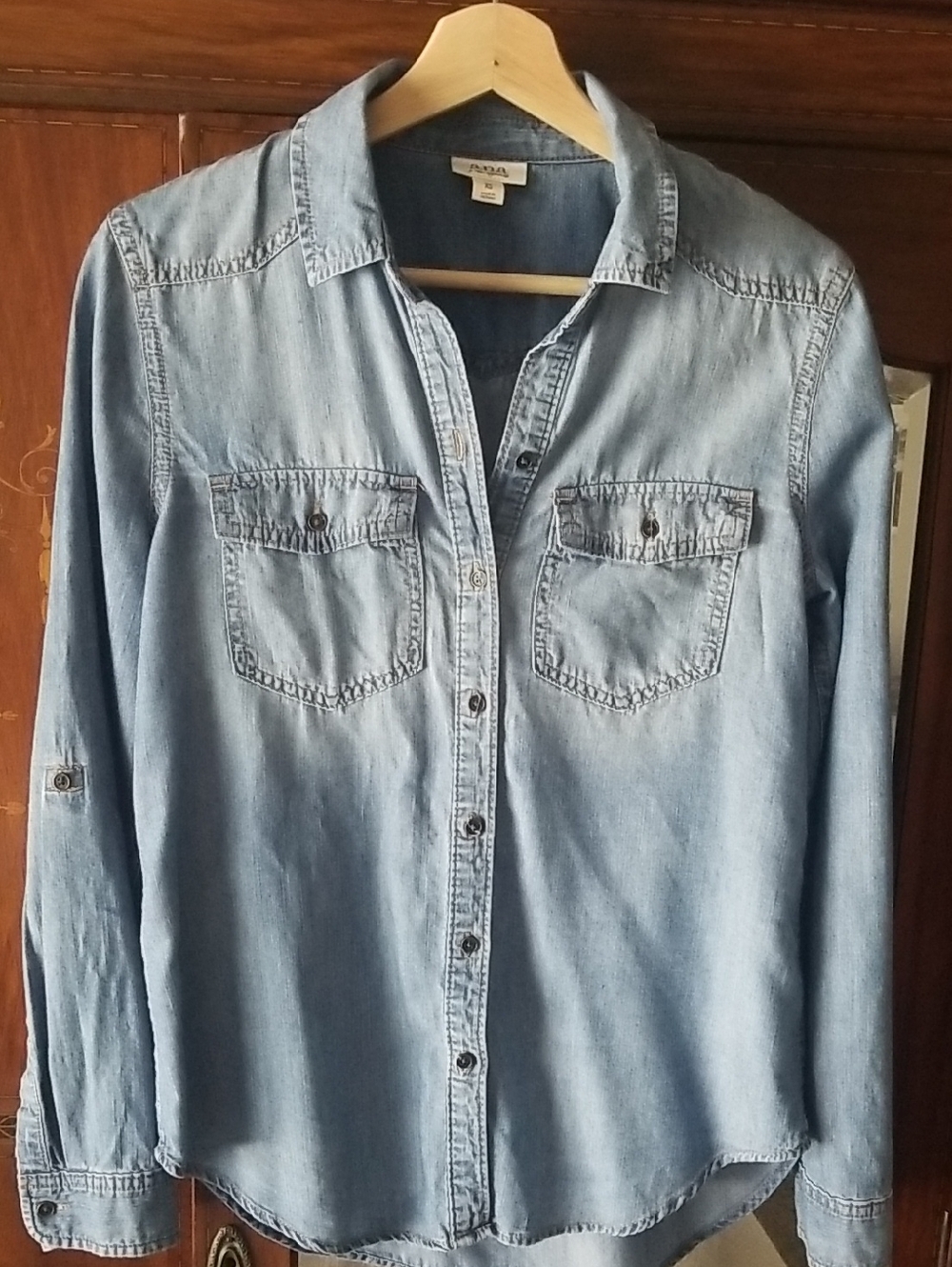 A.n.a  Blue Denim Button-Up Shirt